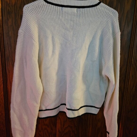 Women's THREADED LEAF bow Long sleeve cardigan sweater - Picture 7 of 7